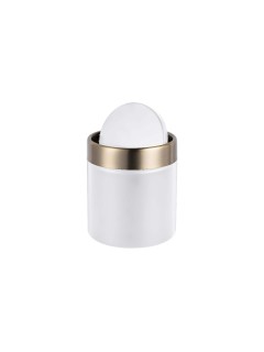 relaxdays Poubelle de table 1.5 l, Doré/Blanc