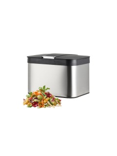 relaxdays Poubelle pour déchets organiques 4.5 l, Noir/Argenté