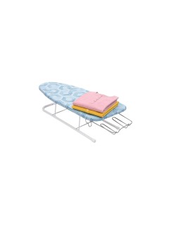 relaxdays Table à repasser sur pied Acier, coton, mousse, bleu, blanc