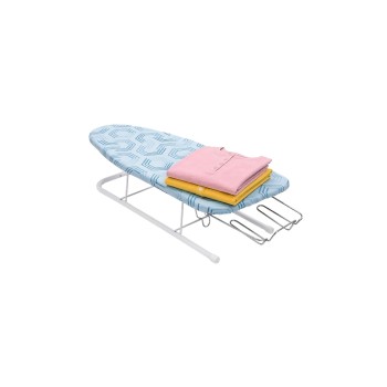 relaxdays Table à repasser sur pied Acier, coton, mousse, bleu, blanc