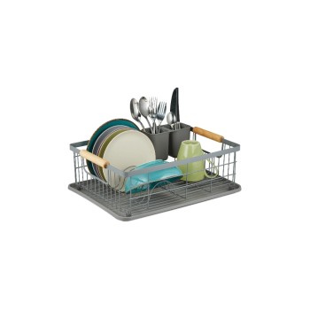Relaxdays Abtropfgestell mit Auffangschale, Grau Relaxdays Abtropfgestell mit Auffangschale, Grau