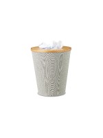 relaxdays Corbeille à papier 10.5 l, Noir/Gris/Brun clair