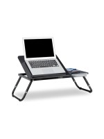 relaxdays Table d'appoint pour ordinateur portable à utiliser au lit, noire Noir 17