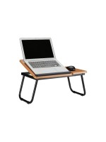 relaxdays Table pour ordinateur portable 15 pouces, Marron clair / Noir