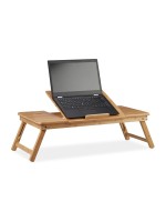 relaxdays Table pour ordinateur portable XL, 17 pouces, bambou / marron clair