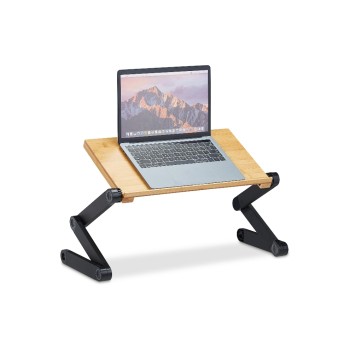 Relaxday Laptop Ständer Bambux Aluminium, hellbraun, black , 47.5x60x26cm (HxBxT)