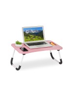 relaxdays Table pour ordinateur portable blanc-rose-noir 16