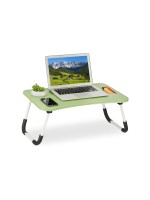 relaxdays Table pour ordinateur portable blanc-vert-noir 16