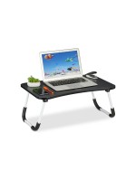 relaxdays Table pour ordinateur portable blanc-noir 16