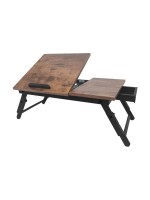 relaxdays Table pour ordinateur portable 19,5 x 70 x 35 cm, marron foncé