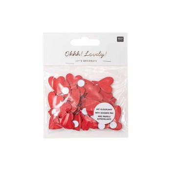 Rico Design Sticker Holz, Herz rot, 48 Stück Rico Design Sticker Holz, Herz rot, 48 Stück