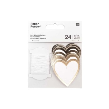 Rico Geschenkanhänger, Herz goldr, 24 Stück