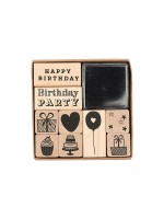 Rico Design Stempel Happy Birthday, mit Stempelkissen schwarz