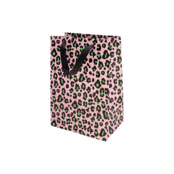 Rico Geschenktasche Leo rosa/grün, 18x26x12cm