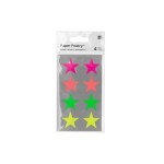 Rico Design Sticker Sterne neon, 7 x 15.5 cm, Grösse L, 4 Blätter, FSC Mix