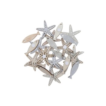 Rico Design Autocollant à motif Étoile de mer/Poisson 24 Pièce/s Nature Rico Design Autocollant à motif Étoile de mer/Poisson 24 Pièce/s Nature
