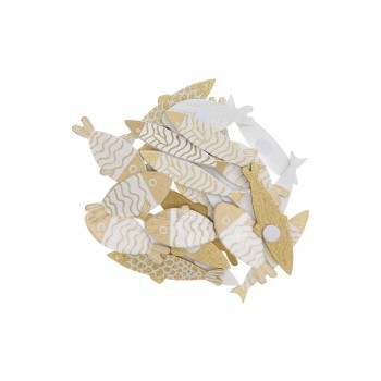 Rico Design Sticker Holz Fische gold/weiss, 24 Stk., 35mm x 16mm - 45mm x H 14mm Rico Design Sticker Holz Fische gold/weiss, 24 Stk., 35mm x 16mm - 45mm x H 14mm