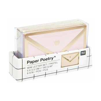 Rico Couvert, Pastell, 8 Umschläge, 5 x 3,5 cm, 180 g / m²