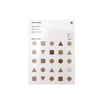 Rico Design Glitterpapier Glamour Mix, A4, 180 g/m2, 10 Blatt Rico Design Glitterpapier Glamour Mix, A4, 180 g/m2, 10 Blatt