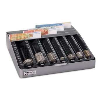 Rieffel Kasseneinsatz, with Hersaunehmbarer Münz-Zähleinsatz, grey Rieffel Kasseneinsatz, with Hersaunehmbarer Münz-Zähleinsatz, grey