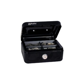Rieffel Geldkasette with Münzfach, 15.3x12x7cm, black  Rieffel Geldkasette with Münzfach, 15.3x12x7cm, black