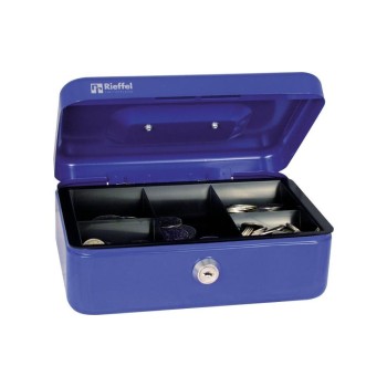 Rieffel Geldkasette with Münzfach, 20.7x15.7x7.7cm, blue Rieffel Geldkasette with Münzfach, 20.7x15.7x7.7cm, blue