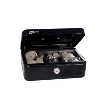 Rieffel Geldkasette with Münzfach, 20.7x15.7x7.7cm, black  Rieffel Geldkasette with Münzfach, 20.7x15.7x7.7cm, black