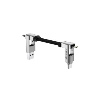 Rolling Square in Charge 6 silver, Schlüsselanhänger, 6 in 1 cable, 100W, 27g Rolling Square in Charge 6 silver, Schlüsselanhänger, 6 in 1 cable, 100W, 27g