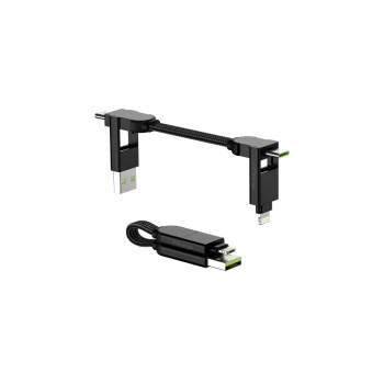 RollingSquare inCharge X black , Schlüsselanhänger, 6 in 1 cable, 100W, 27g RollingSquare inCharge X black , Schlüsselanhänger, 6 in 1 cable, 100W, 27g