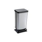 Rotho Treteimer Paso silver metallic, Fassungsvermögen 40 Liter