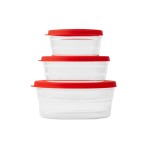 Rotho Mikrowellenschüssel- Set 3 tlg., Vorratbehälter aus Glas