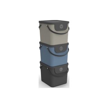 Rotho Bacs de recyclage 40 l, Bleu/Gris/Noir Rotho Bacs de recyclage 40 l, Bleu/Gris/Noir