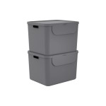 Rotho Bacs de recyclage ALBULA 2 pcs. 110 l, Anthracite