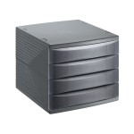 Rotho Bürobox 4 Schübe geschl. Quadra, anthrazit, 370x280x250 mm