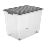 Rotho Boîte de rangement Compact A3 avec roulettes/70 l