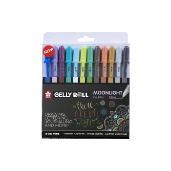 Sakura Stylo à encre gel Moonlight Universe 0.35 mm, 12 pièces Sakura Stylo à encre gel Moonlight Universe 0.35 mm, 12 pièces