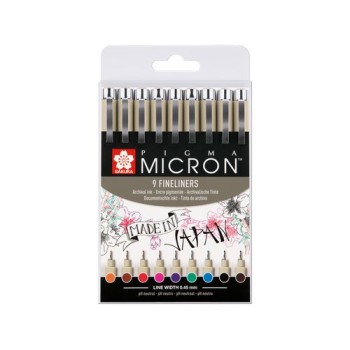 Sakura Fineliner Pigma Micron Coloré, 9 pièces Sakura Fineliner Pigma Micron Coloré, 9 pièces
