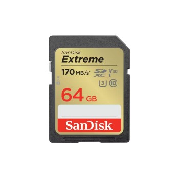 SanDisk SDXC Card Extreme 64GB, Lesen 170MB/s, Schreiben 80MB/s SanDisk SDXC Card Extreme 64GB, Lesen 170MB/s, Schreiben 80MB/s