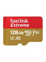 SanDisk microSDXC Card Extreme 128GB, read 190MB/s, Schr. 90MB/s, with Adapter