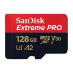 SanDisk microSDXC Card Extreme Pro 128GB, read 200MB/s, Schr. 90MB/s, with Adapter