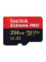 SanDisk microSDXC Card Extreme Pro 256GB, read 200MB/s, Schr. 140MB/s, with Adapter