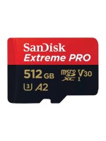SanDisk microSDXC Card Extreme Pro 512GB, read 200MB/s, Schr. 140MB/s, with Adapter