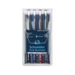 Schneider Tintenroller 1 Business 4er-Set, blau, rot, schwarz, grün