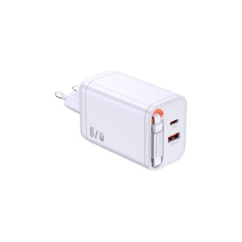 Schönenberger 67W GaN 2-Port Fast white, integriertes 70cm USB-C cable