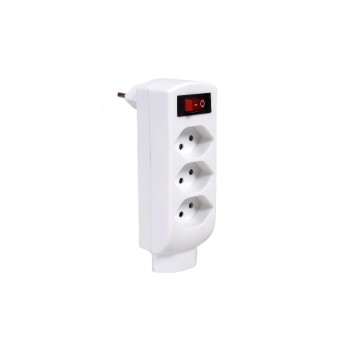 Schönenberger Abzweigstecker 4xT13, mit Schalter, weiss Schönenberger Abzweigstecker 4xT13, mit Schalter, weiss