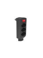 Schönenberger Abzweigstecker 4xT13, with Schalter, black 