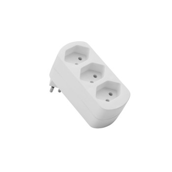 Schönenberger Abzweigstecker 3xT13, drehbar, white