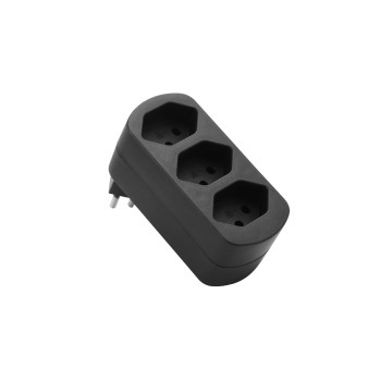 Schönenberger Abzweigstecker 3xT13, drehbar, black 