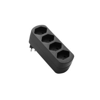 Schönenberger Abzweigstecker 4xT13, drehbar, black Schönenberger Abzweigstecker 4xT13, drehbar, black