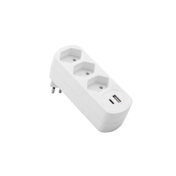Schönenberger Abzweigstecker 3xT13, mit USB PD30W, weiss Schönenberger Abzweigstecker 3xT13, mit USB PD30W, weiss
